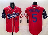 Men's Los Angeles Dodgers #5 Freddie Freeman Red Limited Stitched Jersey,baseball caps,new era cap wholesale,wholesale hats